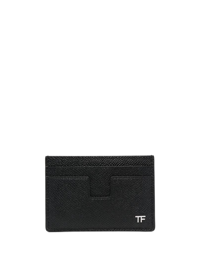 Black Tf-plaque Leather Card Holder