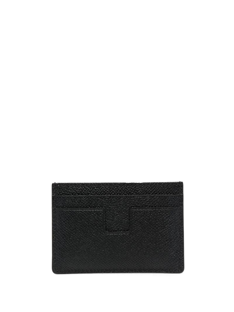 Black Tf-plaque Leather Card Holder