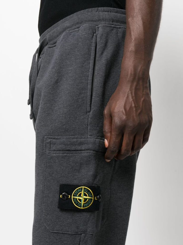 Grey Compass-patch Cotton Track Pants