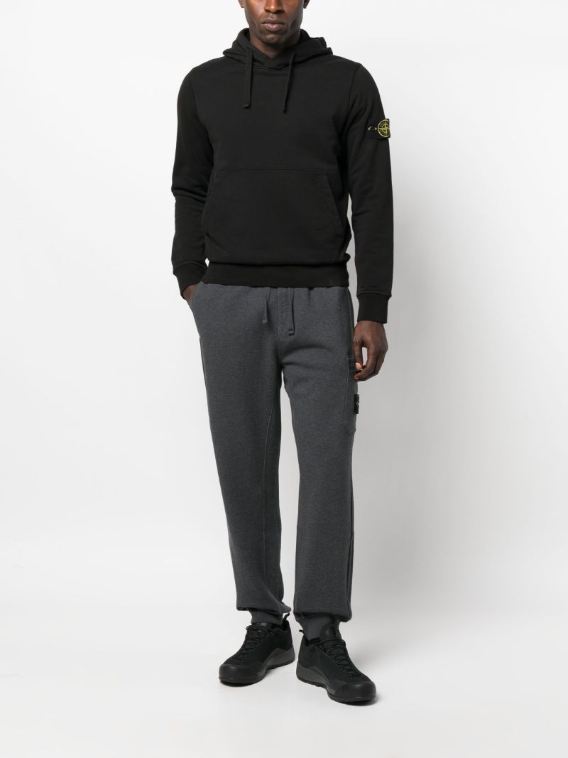 Grey Compass-patch Cotton Track Pants