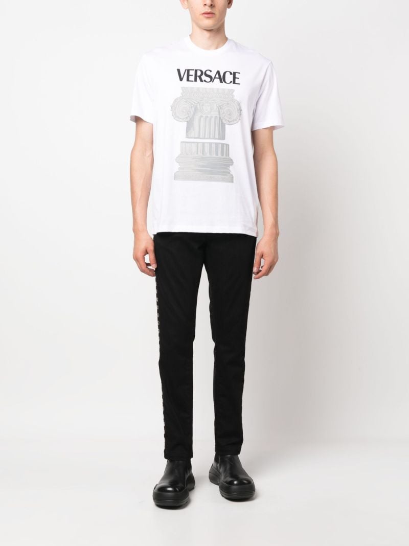 White Column Print T-shirt