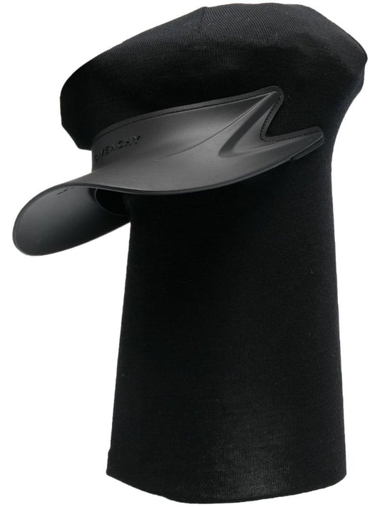 Black Bi-material Wool Balaclava