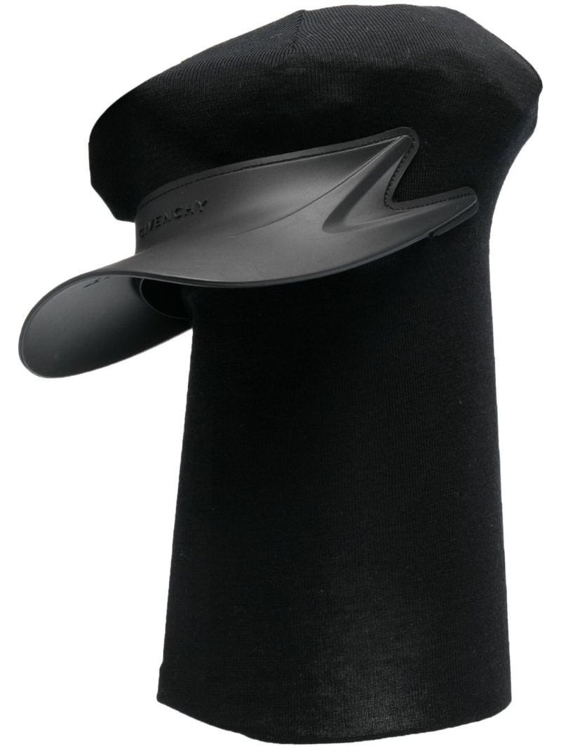 Black Bi-material Wool Balaclava