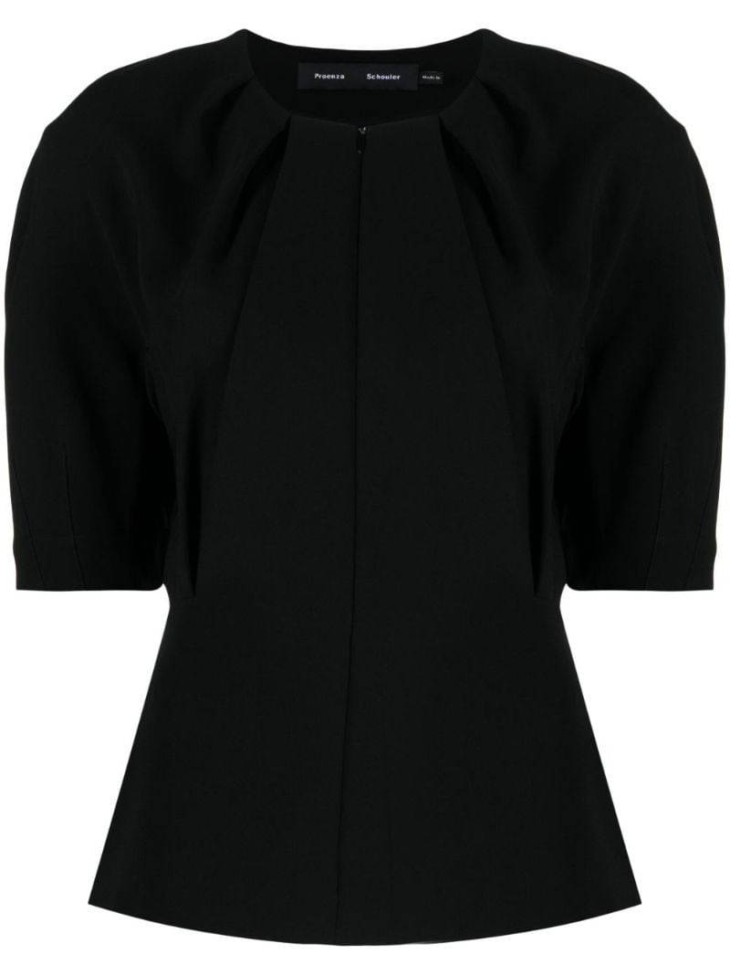Black Georgia Puff-sleeve Blouse