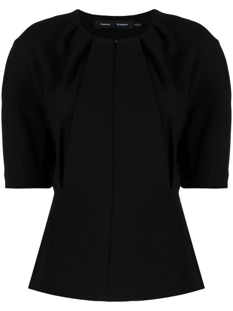 Black Georgia Puff-sleeve Blouse