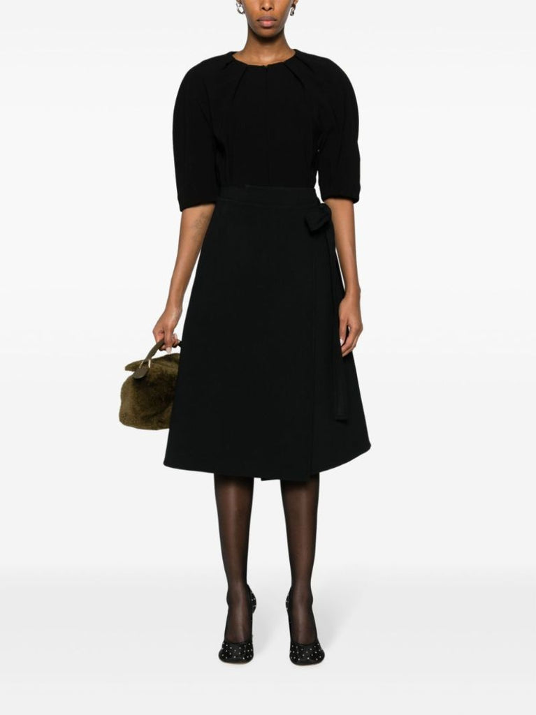 Black Georgia Puff-sleeve Blouse