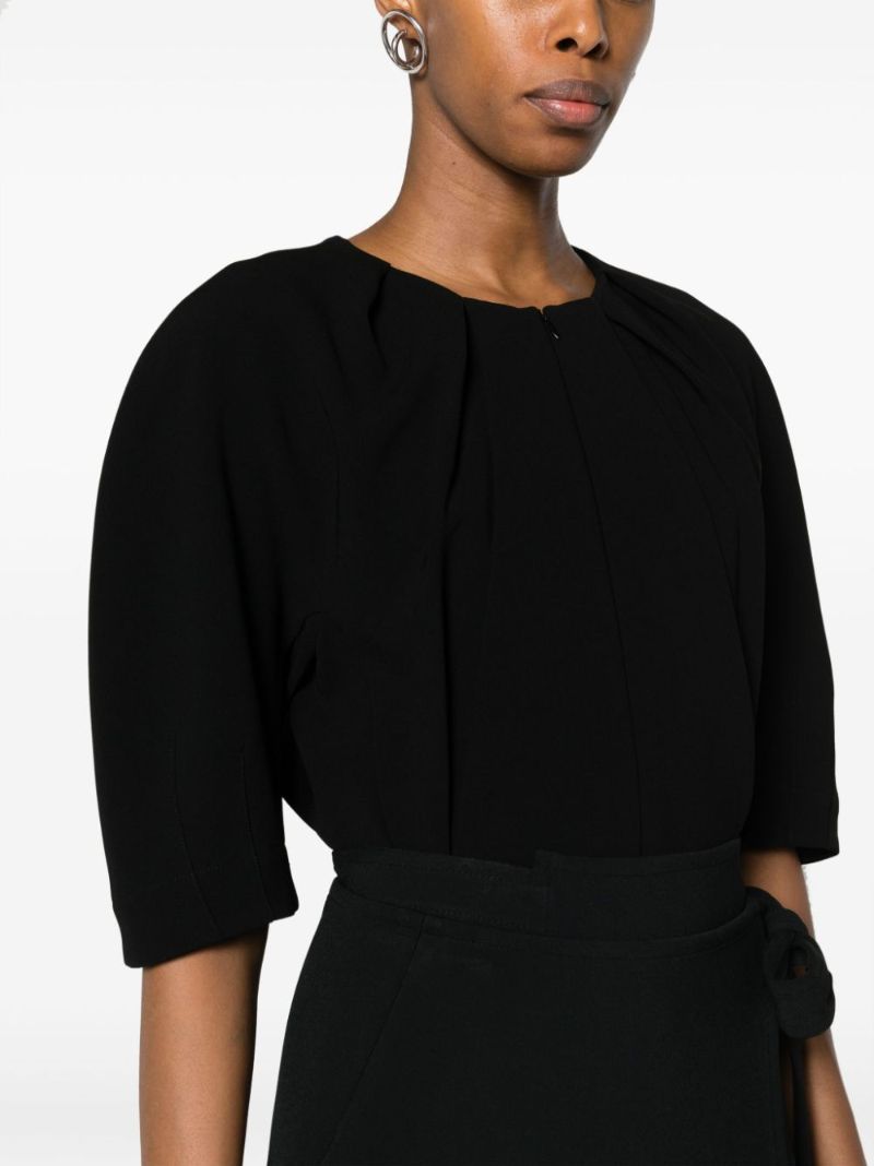 Black Georgia Puff-sleeve Blouse