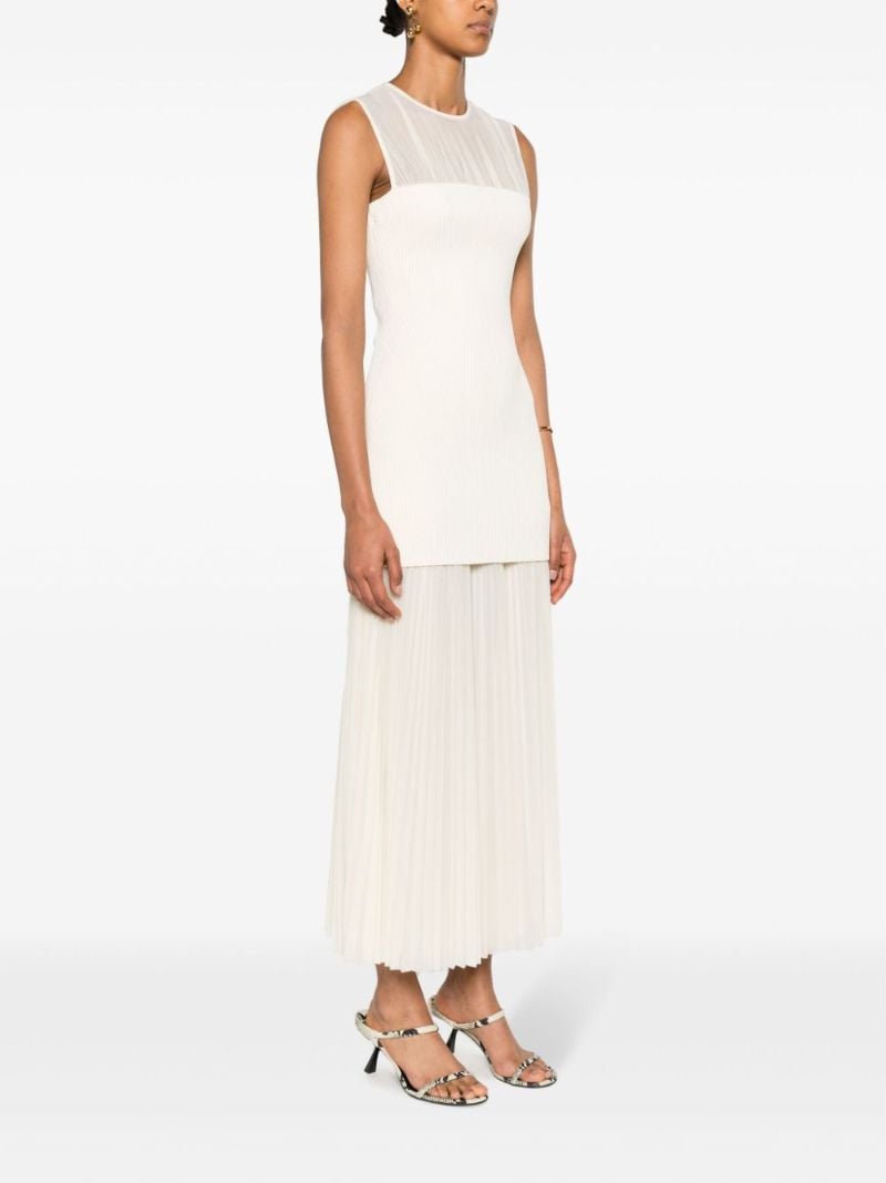 Neutral Niki Pleated Maxi Dress