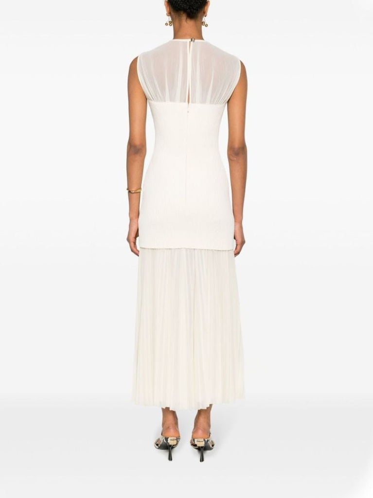 Neutral Niki Pleated Maxi Dress