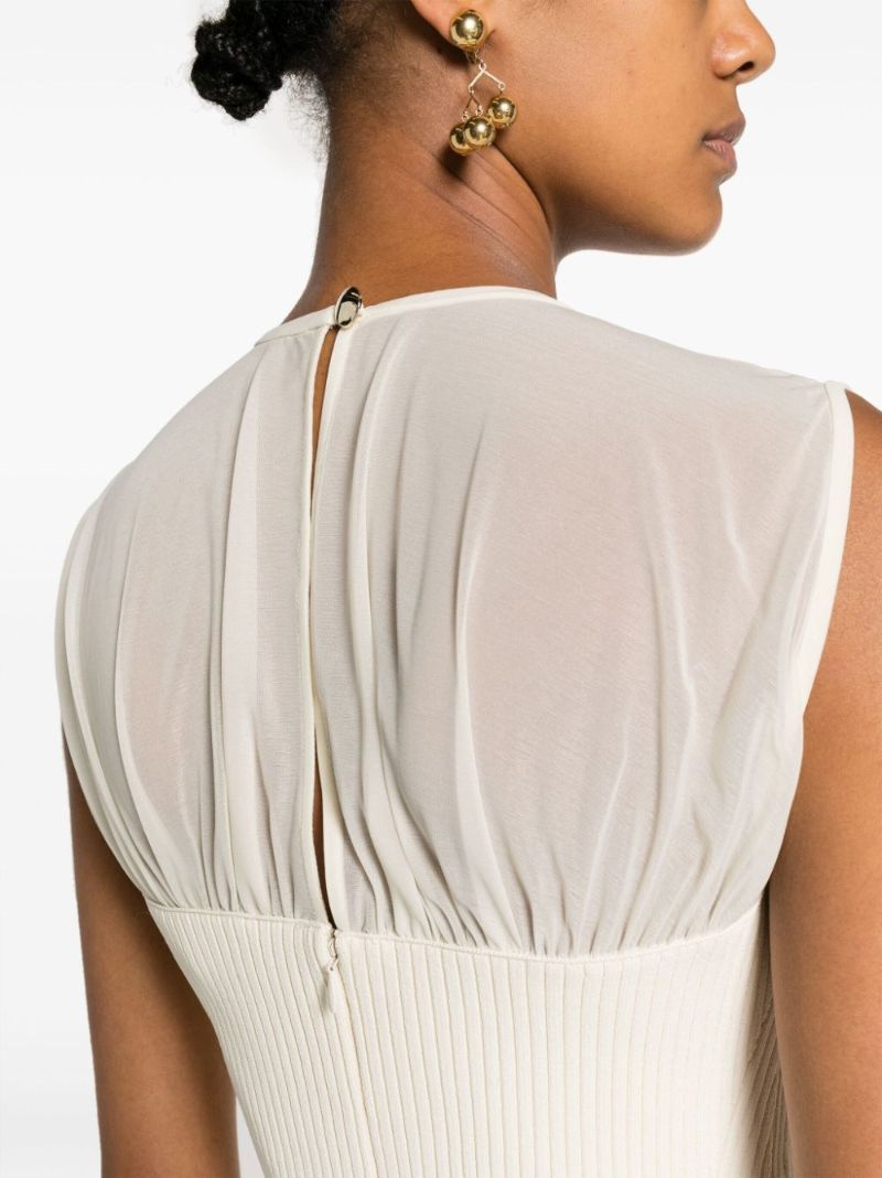 Neutral Niki Pleated Maxi Dress
