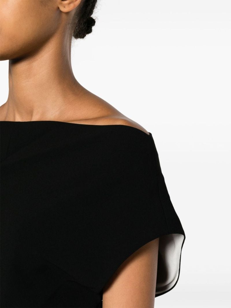 Black Rosa Draped Midi Dress