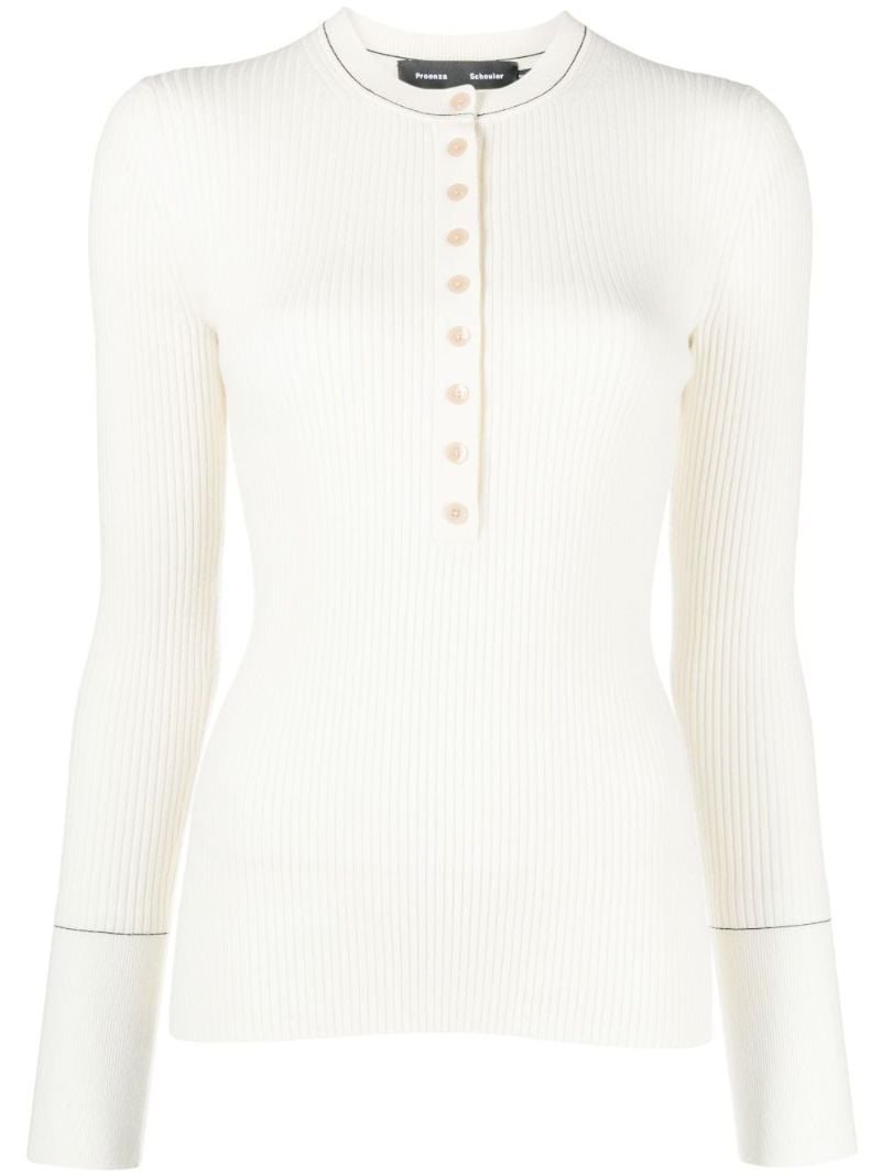 Neutral Agnes Ribbed-knit Sweater