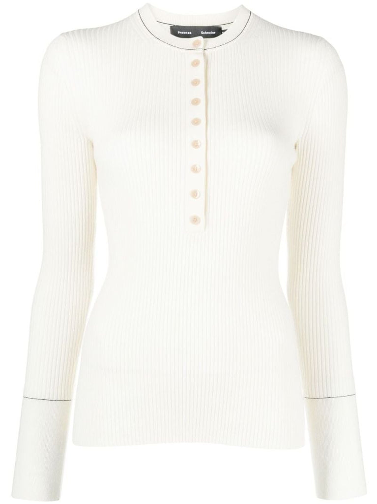 Neutral Agnes Ribbed-knit Sweater