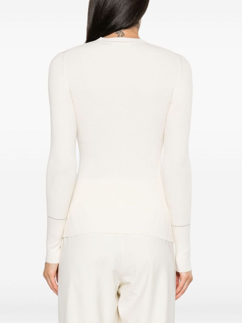 Neutral Agnes Ribbed-knit Sweater