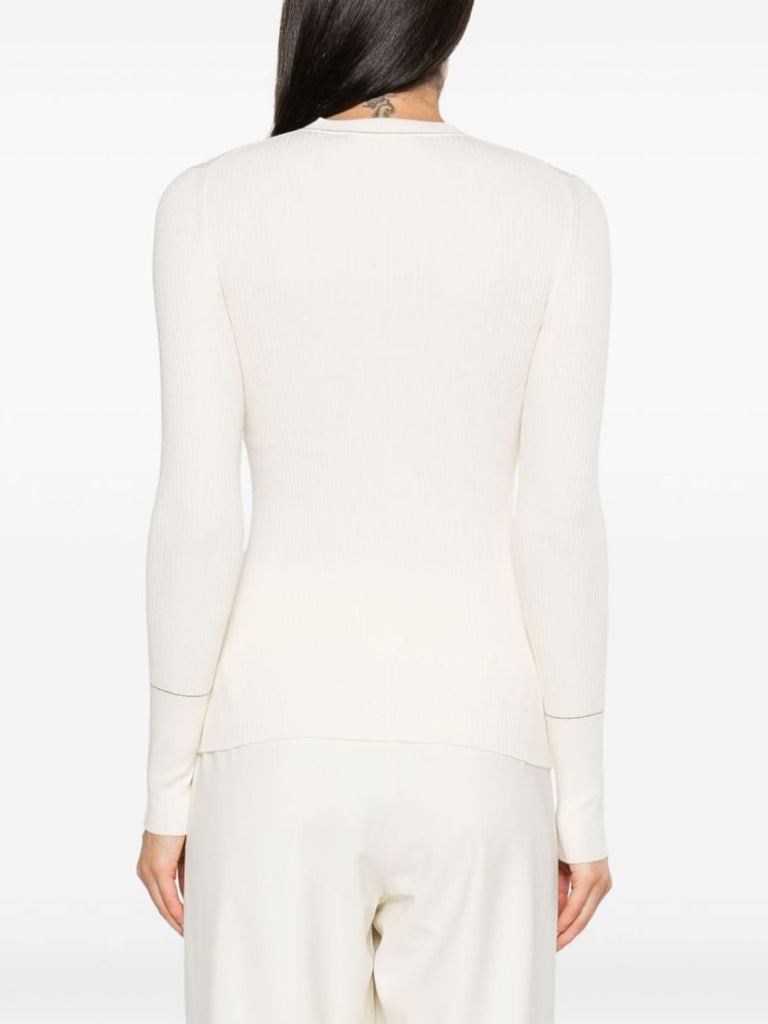 Neutral Agnes Ribbed-knit Sweater