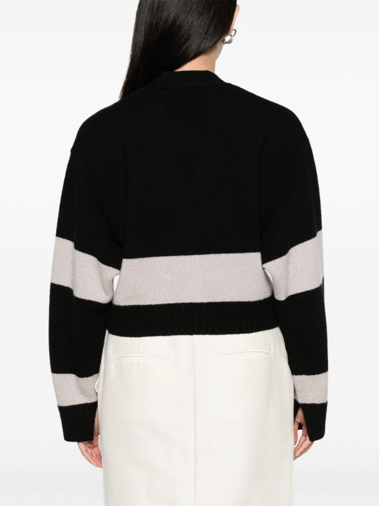 Black Sofia Striped Cardigan