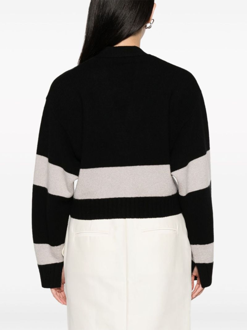 Black Sofia Striped Cardigan