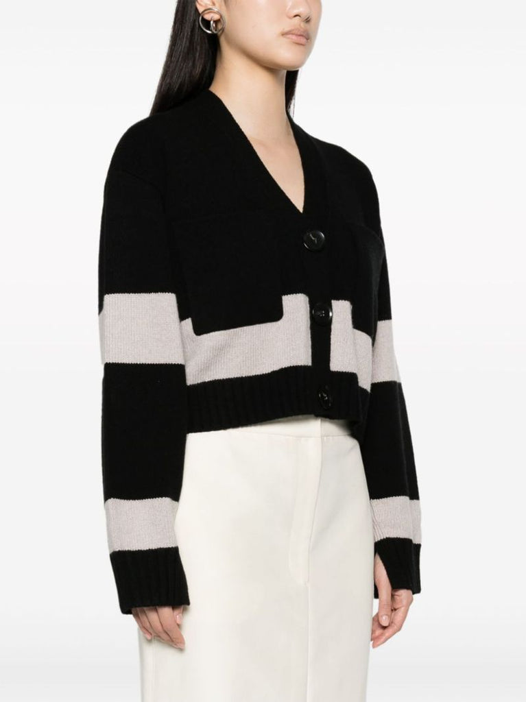 Black Sofia Striped Cardigan