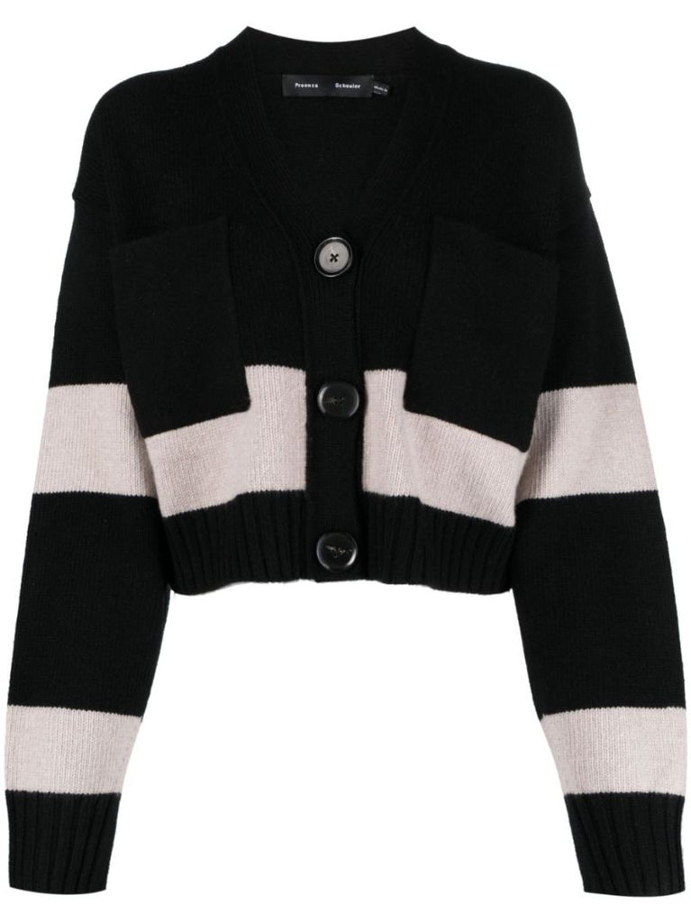 Black Sofia Striped Cardigan