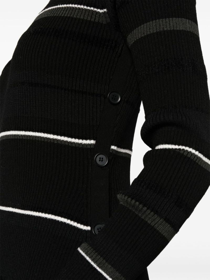 Black Rachel Striped Midi Dress