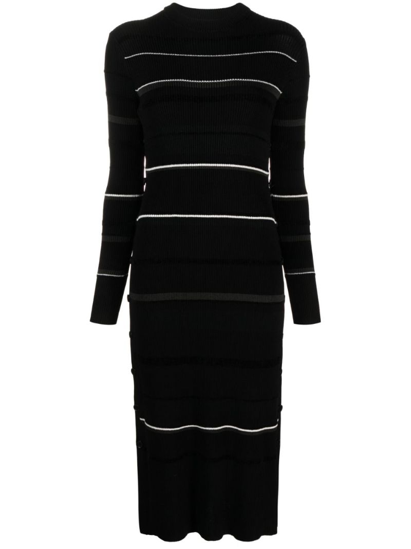 Black Rachel Striped Midi Dress