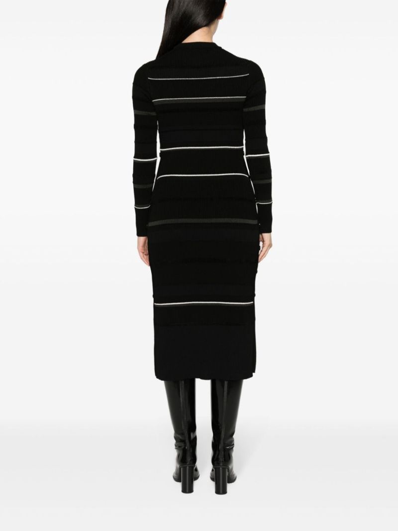 Black Rachel Striped Midi Dress