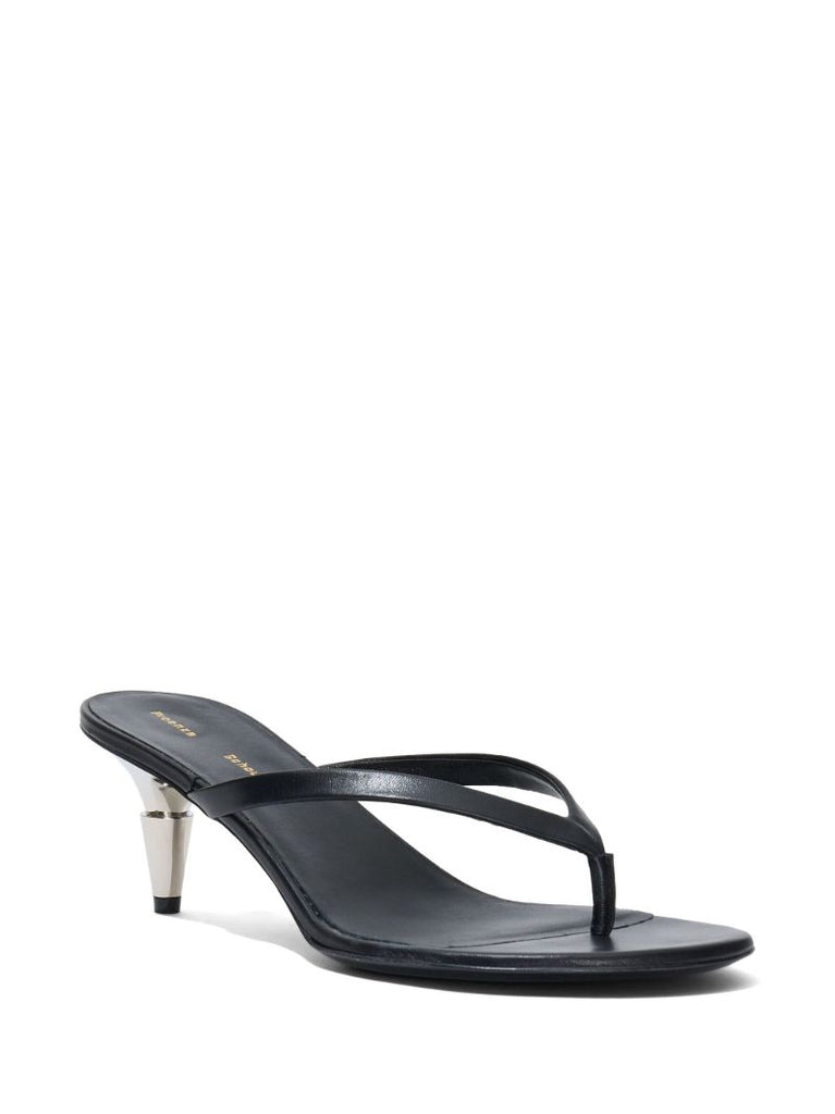 Black Spike 65 Leather Sandals