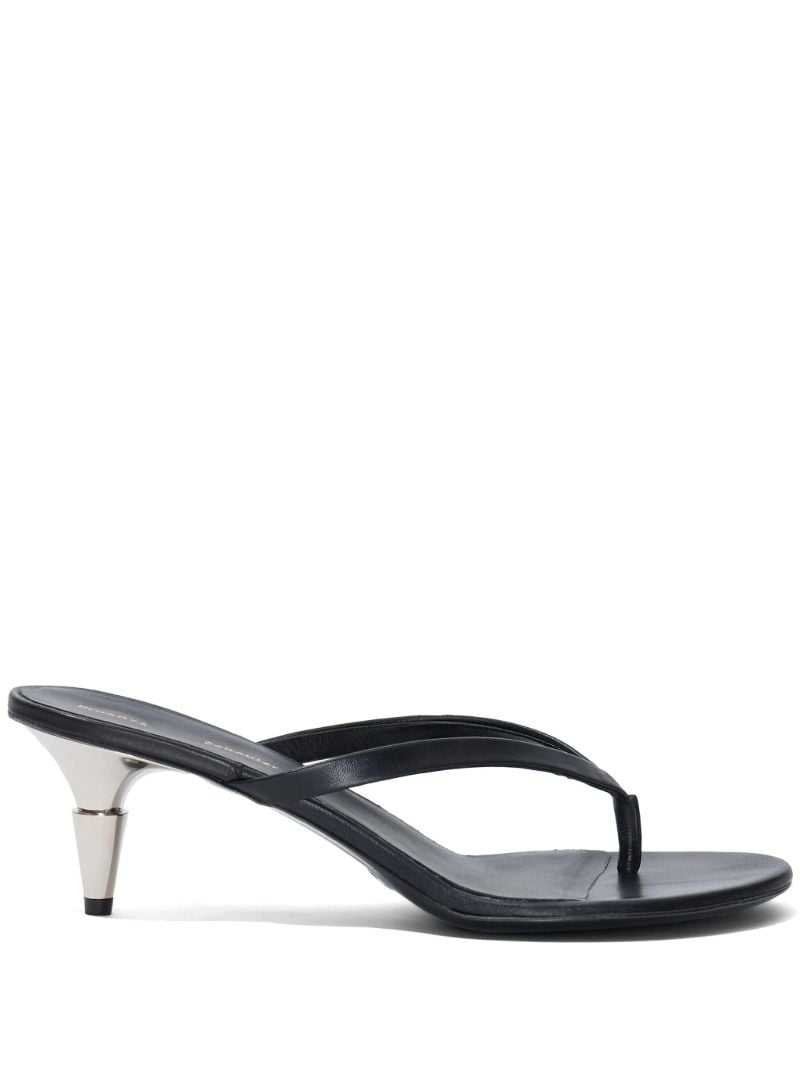 Black Spike 65 Leather Sandals