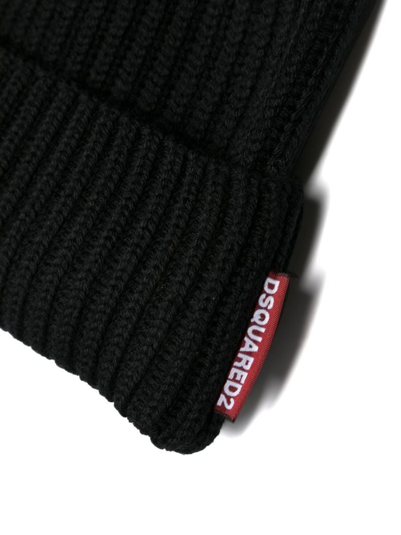 Black Wool Scarf and Beanie Set