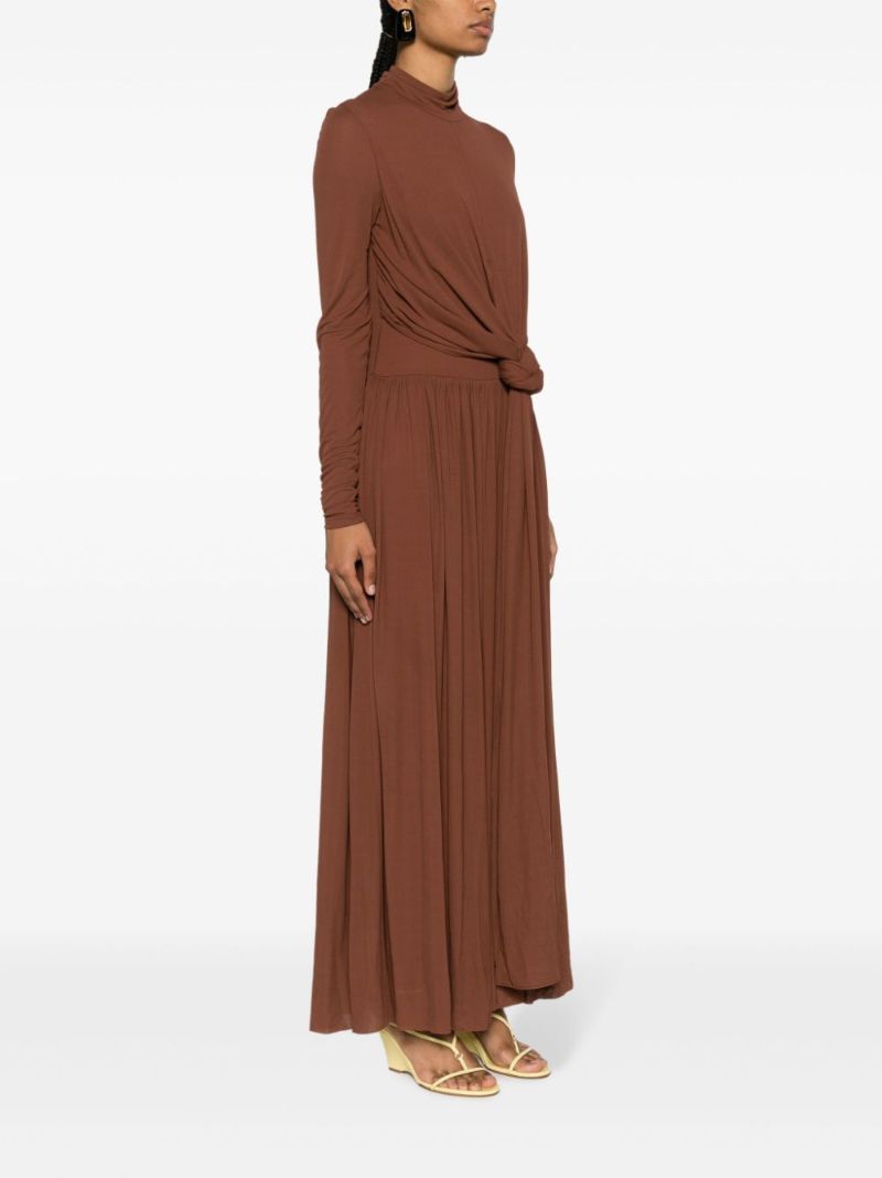 Brown Meret Knotted Maxi Dress