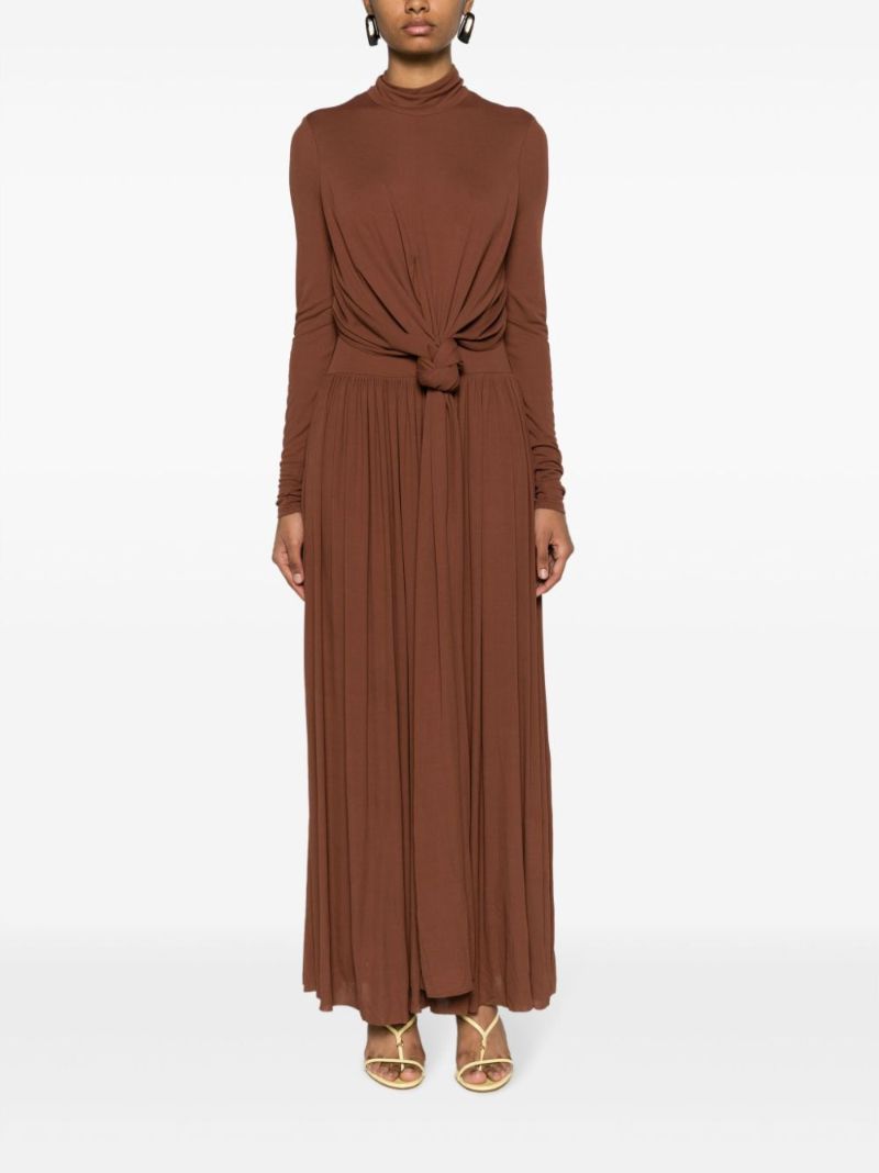 Brown Meret Knotted Maxi Dress