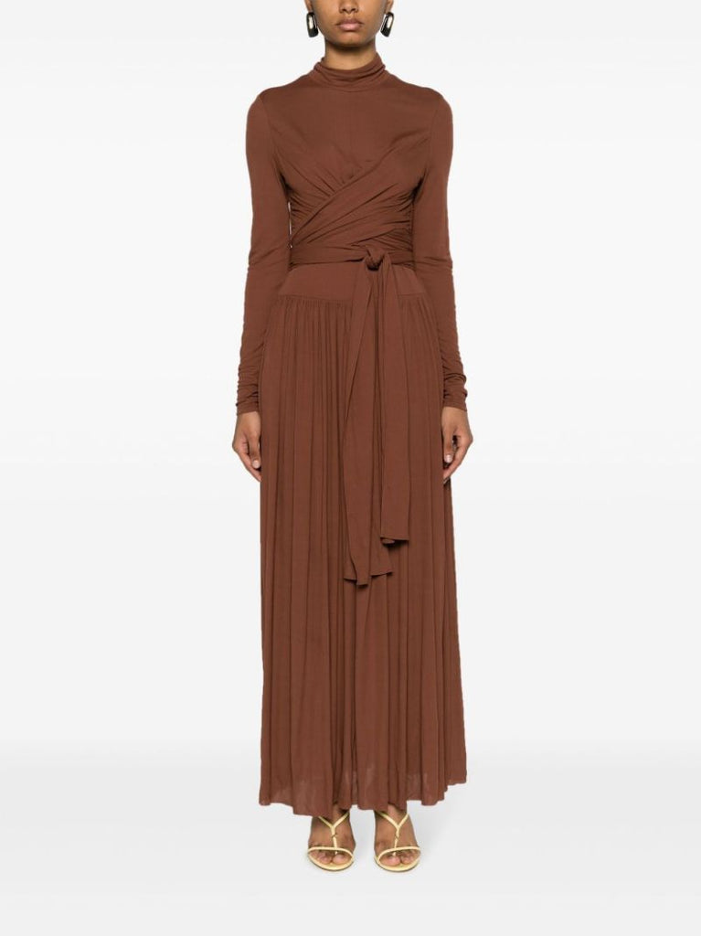 Brown Meret Knotted Maxi Dress