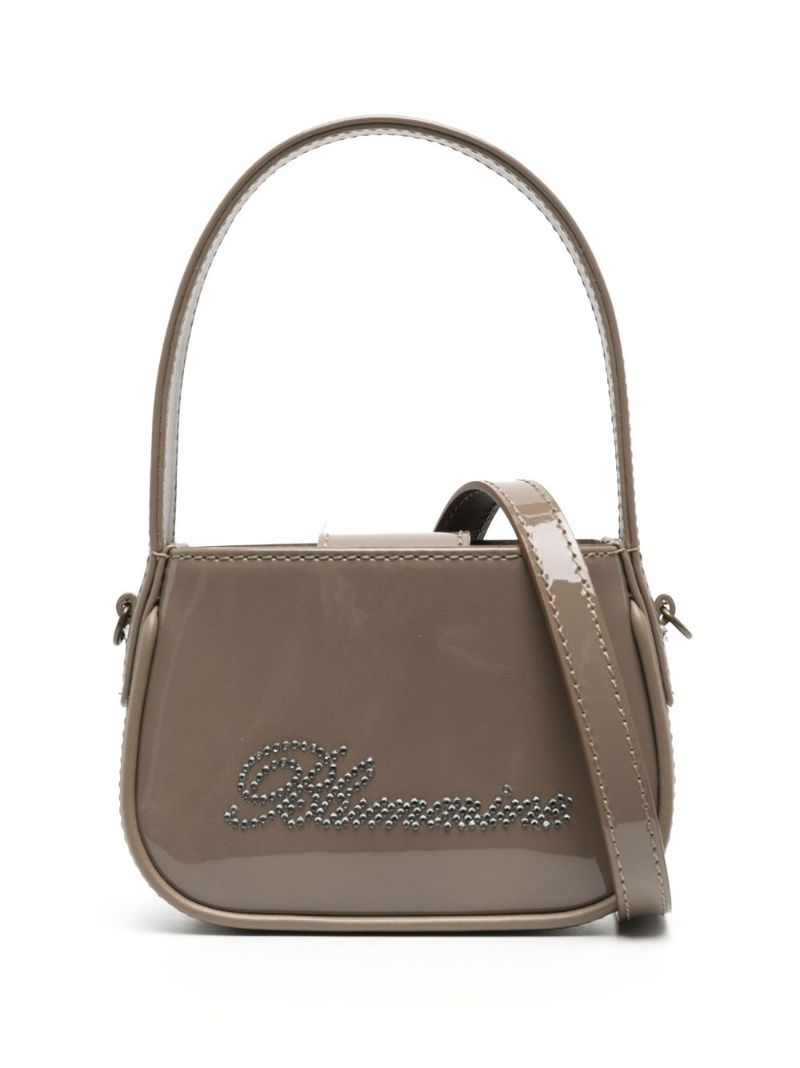 Brown Crystal-logo Leather Mini Bag