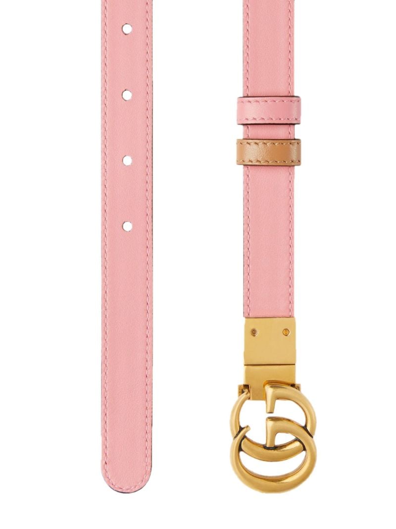 Neutral Gg Marmont Reversible Leather Belt