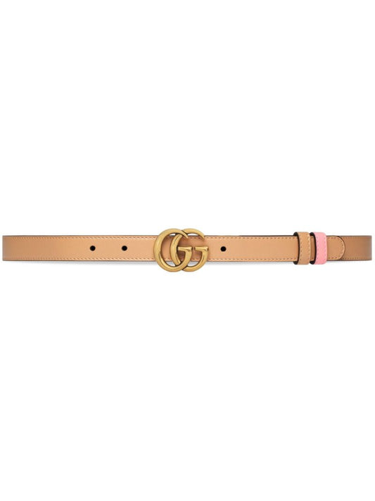 Neutral Gg Marmont Reversible Leather Belt
