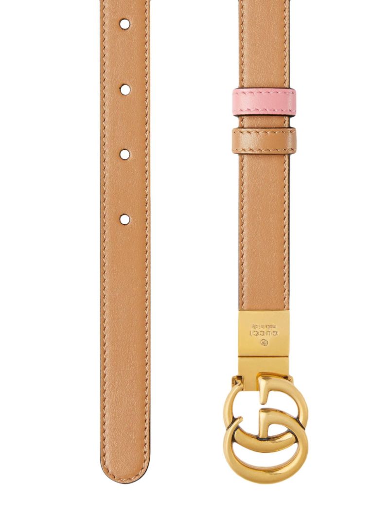 Neutral Gg Marmont Reversible Leather Belt