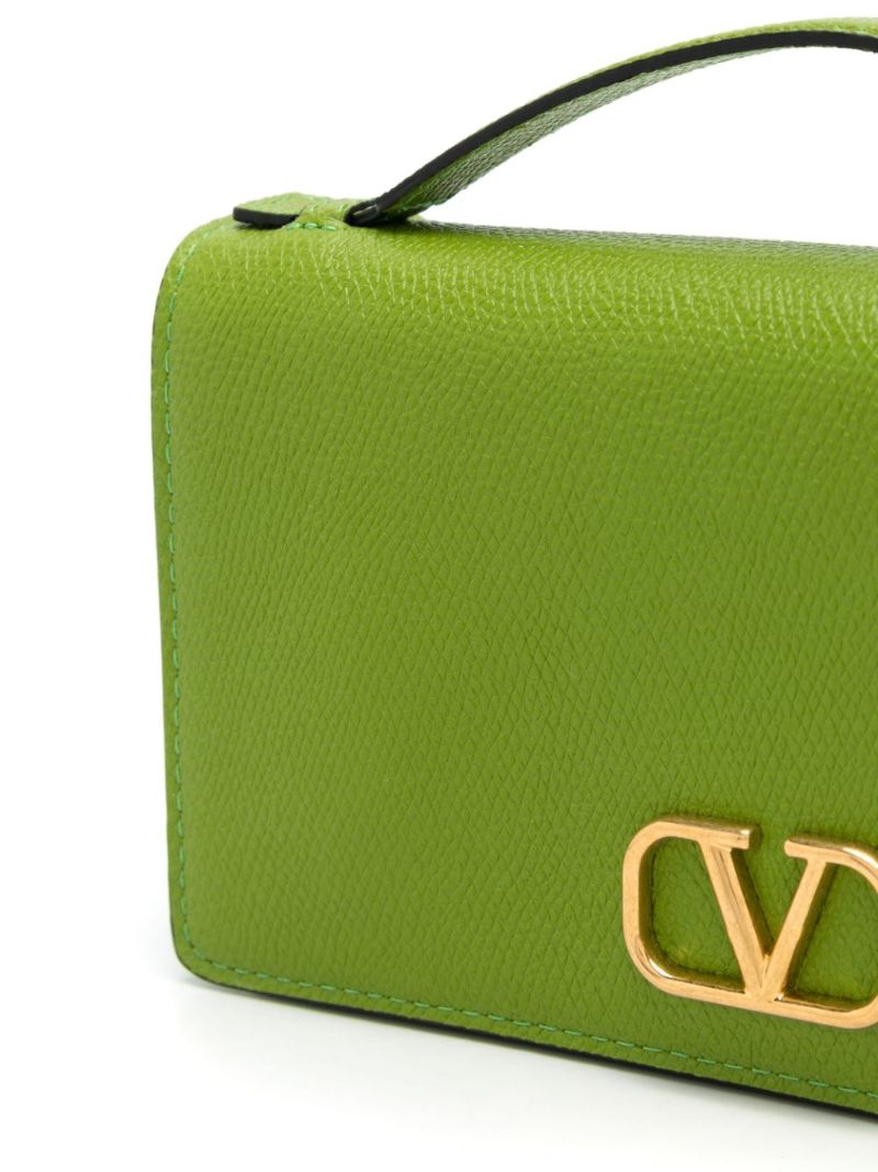 Green Vlogo Signature Leather Chain Wallet