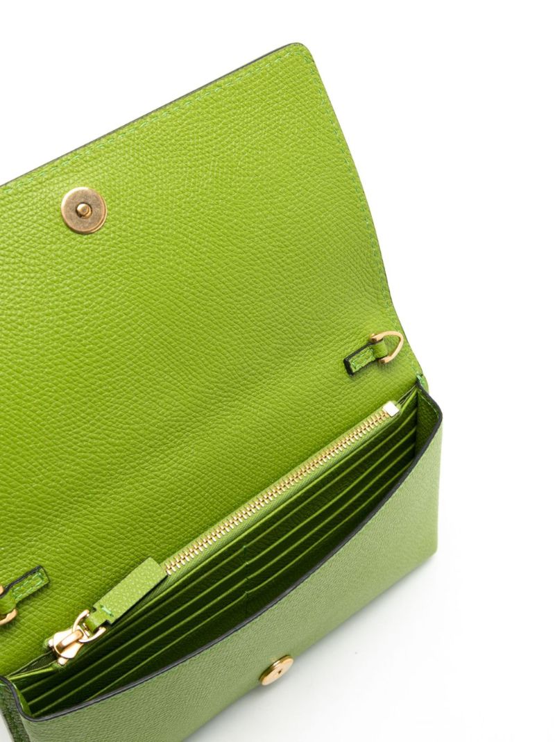 Green Vlogo Signature Leather Chain Wallet