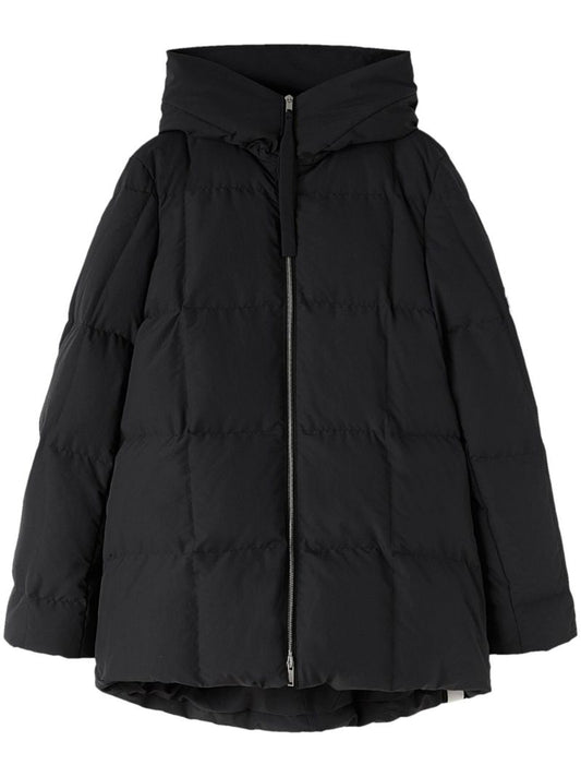 Black Hooded Quilted Jacket