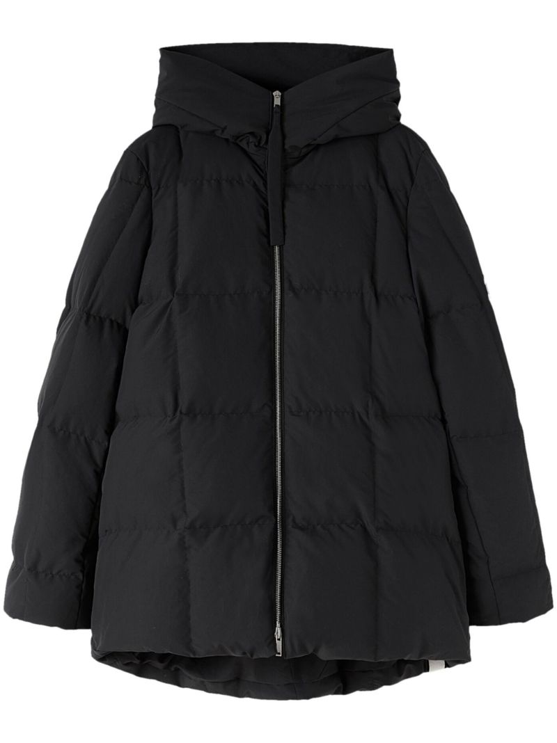 Black Hooded Quilted Jacket