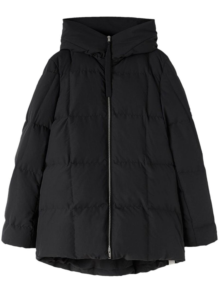 Black Hooded Quilted Jacket