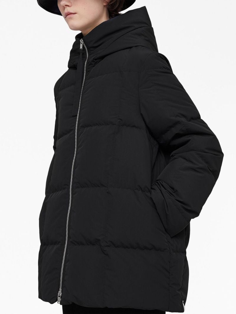 Black Hooded Quilted Jacket