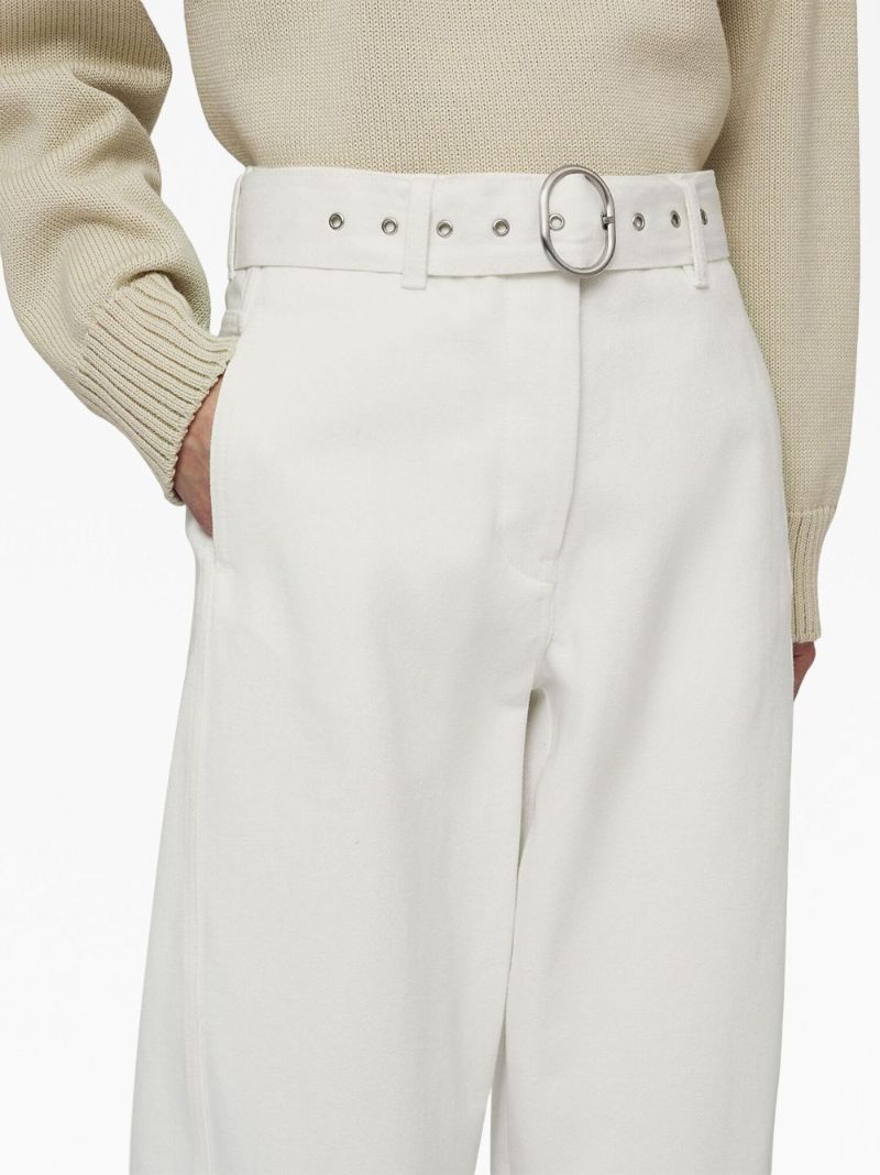 White High-rise Wide-leg Jeans