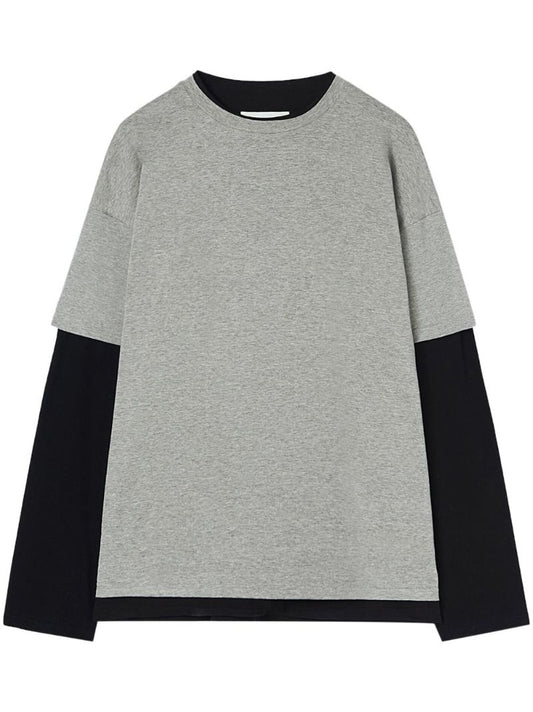 Grey Logo-print Layered T-shirt
