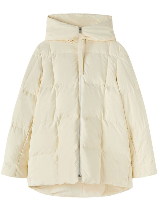 White Quilted Down Jacket
