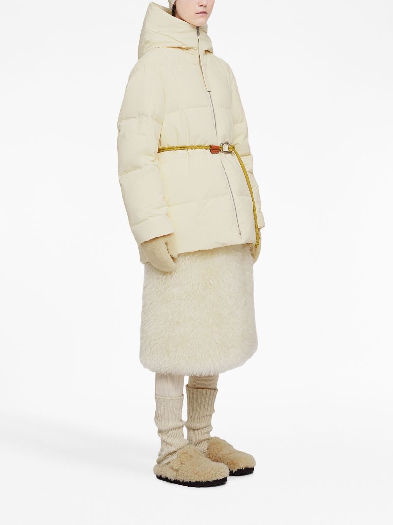 White Quilted Down Jacket