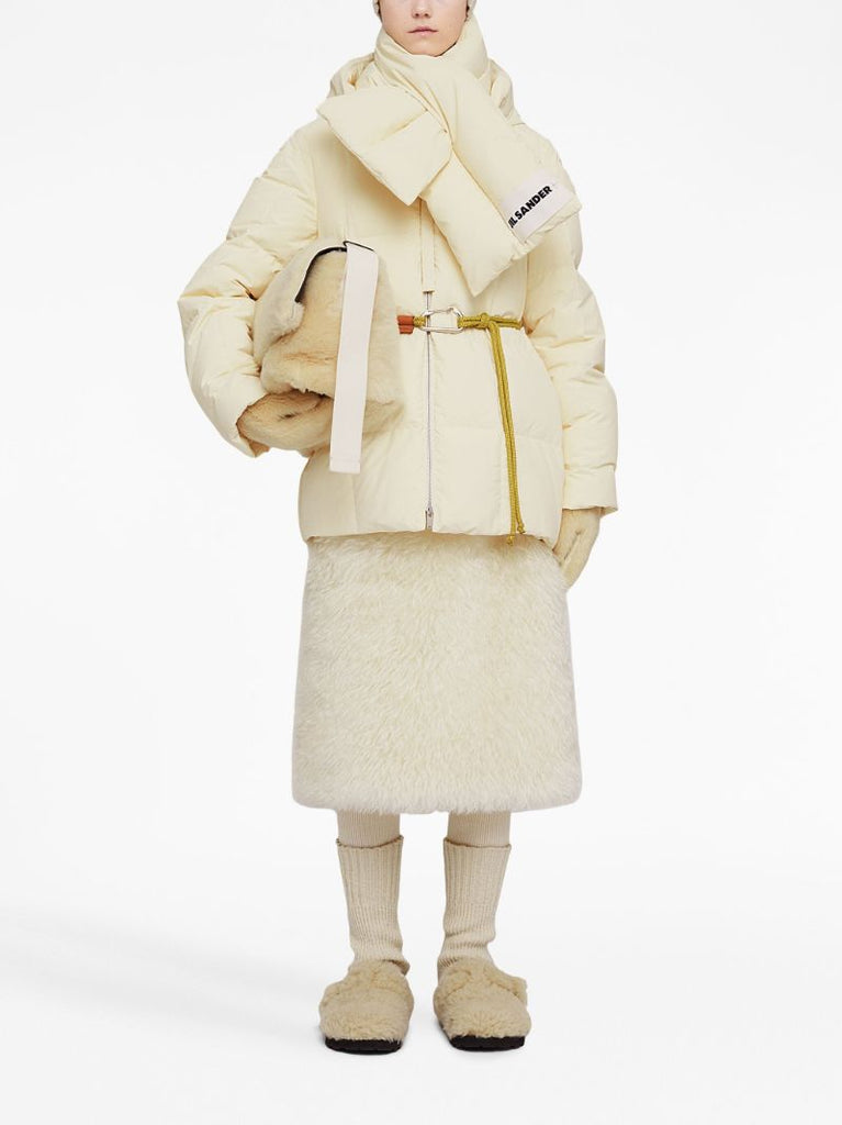 White Quilted Down Jacket