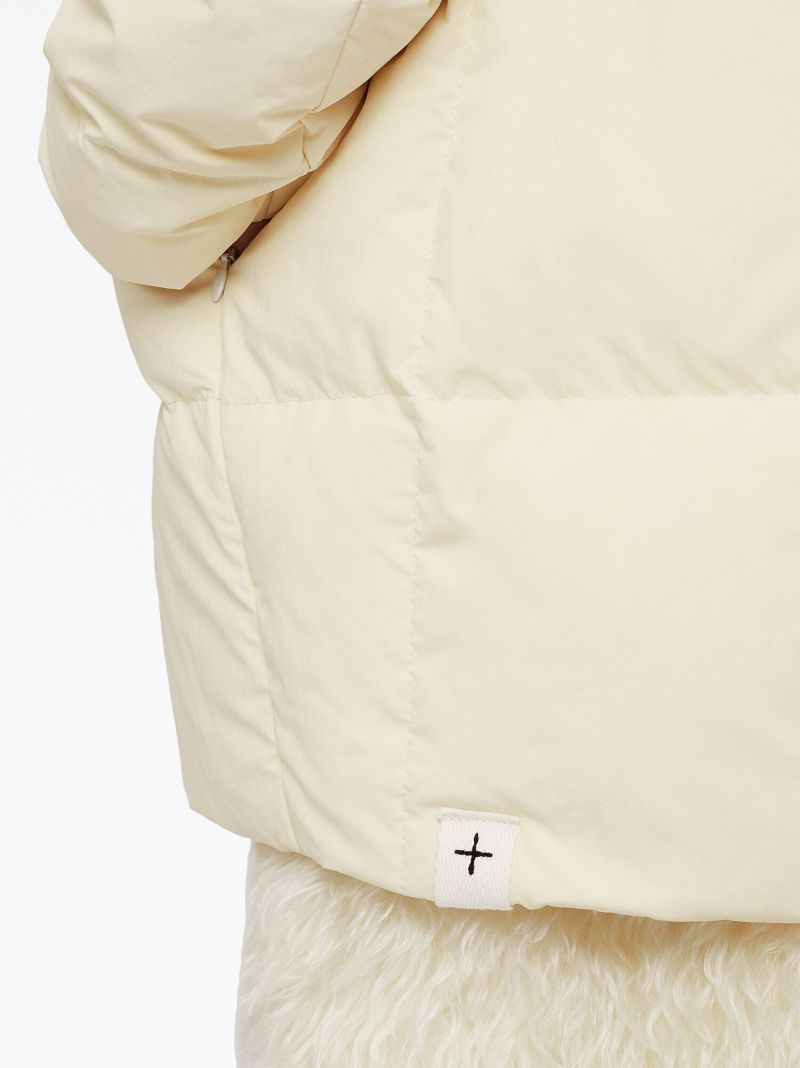 White Quilted Down Jacket