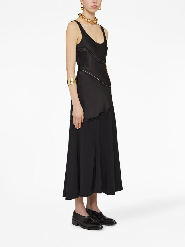 Black Panelled Midi Dress