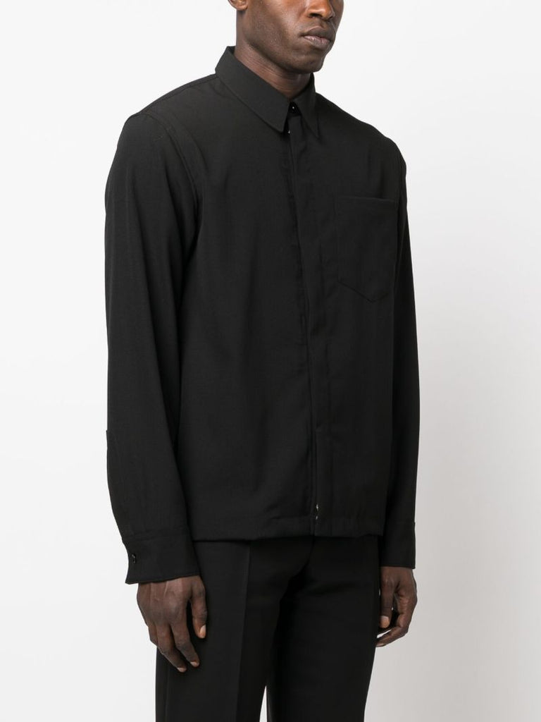 Black Corran Concealed Button-up Cotton Shirt